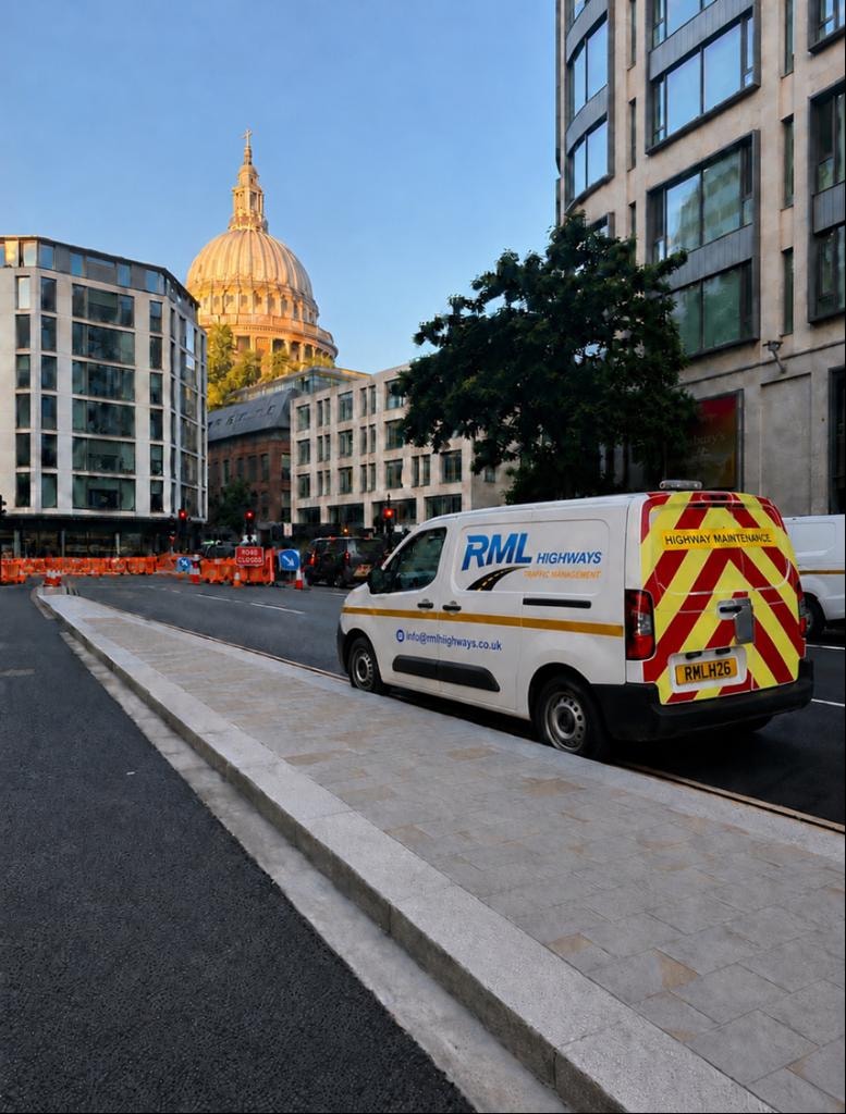 Traffic management operatives working on a UK highway site